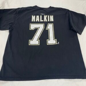 Reebok Pittsburgh Penguins Evgeni Malkin 71 NHL T-Shirt Mens 2XL Black Short Slv